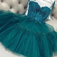 Straps Homecoming Dresses Prom Dresses with Rhinestones - Thumbnail 1