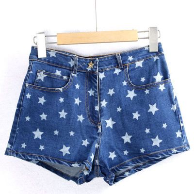 Harajuku Summer High Waist Scrub Star Denim Shorts