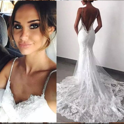 Mermaid Wedding Dresses Bridal Gown Backless WD56