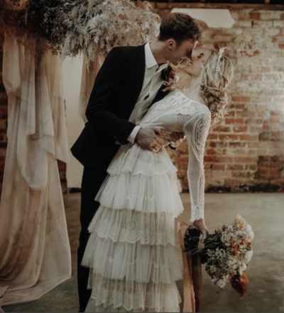 Vintage Wedding Dresses Bridal Gown with Sleeves