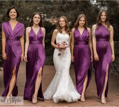 Vivid Purple Bridesmaid Dresses Convertible