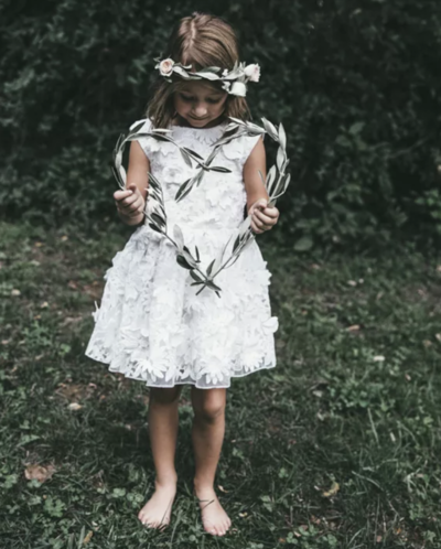 Short White Flower Girl Dresses for Wedding Party WD45