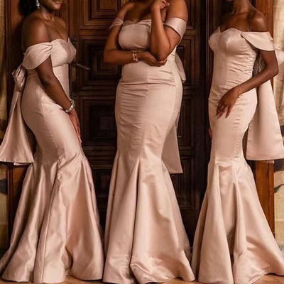 Off Shoulder Mermaid Bridesmaid Dresses for Wedding Party BD5e