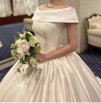 Off Shoulder Wedding Dresses Bridal Gown Solid WD345