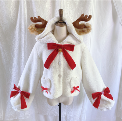 Christmas fleece antler coat