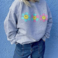 SMILEY SUN FLOWER SWEATSHIRT - Thumbnail 3