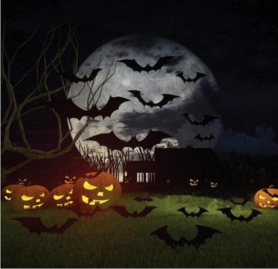 24PCS Scary Bats Halloween Decoration Decor Wall Decal DIY Stickers