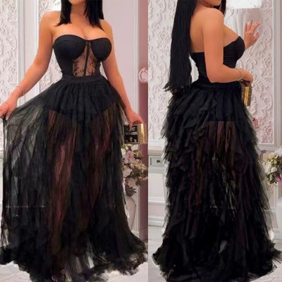 Black prom dresses strapless for women pd78 - Thumbnail 1
