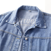 Korean Denim Short Coat - Thumbnail 4