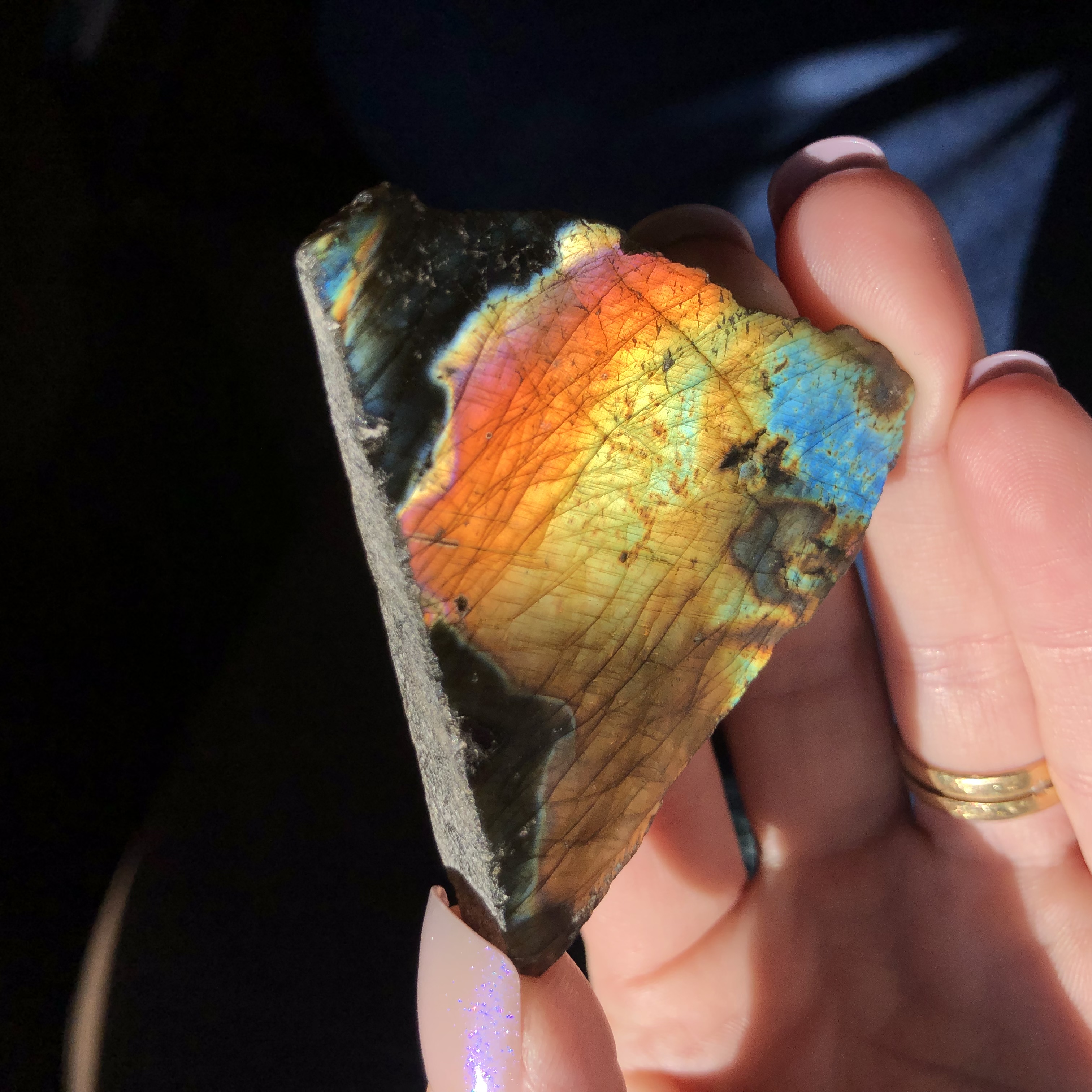 Triangular Labradorite Stone Crystal