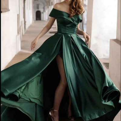 Off shoulder prom dresses slit side pd45 - Thumbnail 2