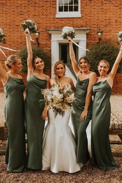 Olive Green Bridesmaid Dresses under 100 BD56