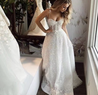 Sweetheart Wedding Dresses Bridal Gown Slit Side WD45