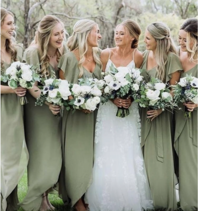 Casual Bridesmaid Dresses V Neck for Wedding Party BD56