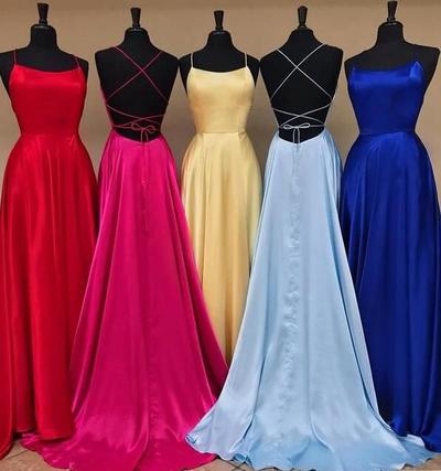 Simple A Line Backless Long Prom Dress Sweet 16 Dress