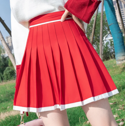 RETRO STRIPE" PLEATED SKIRT