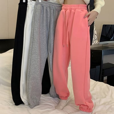 Plain fleece-lined sweatpants - Thumbnail 4
