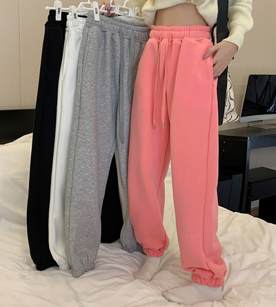 Plain Fleece-Lined Sweatpants