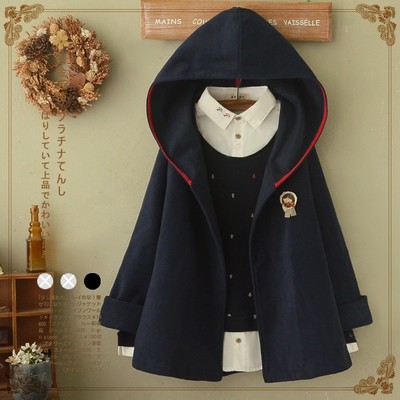 New woolen college style cape coat