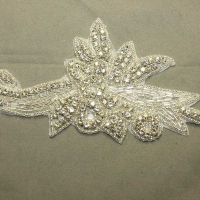 Abstract hair craft crystal rhinestone applique glass iron on applique patch - Thumbnail 3