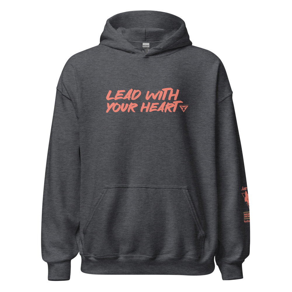 Lead with your Heart grey unisex hoodie