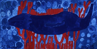 Photo Print: Blue Whale #2 with Coral Reef