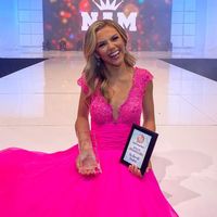 Fashion Cute A Line V Neck Hot Pink Tulle Prom Dress - Thumbnail 1