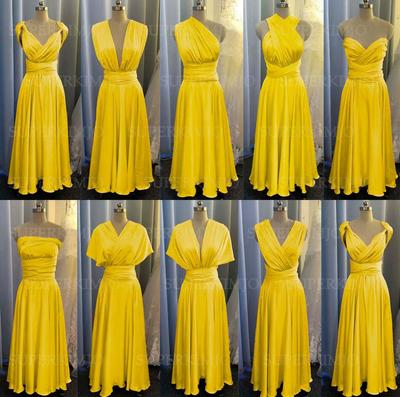 Simple A Line Yellow Short Bridesmaid Dresses