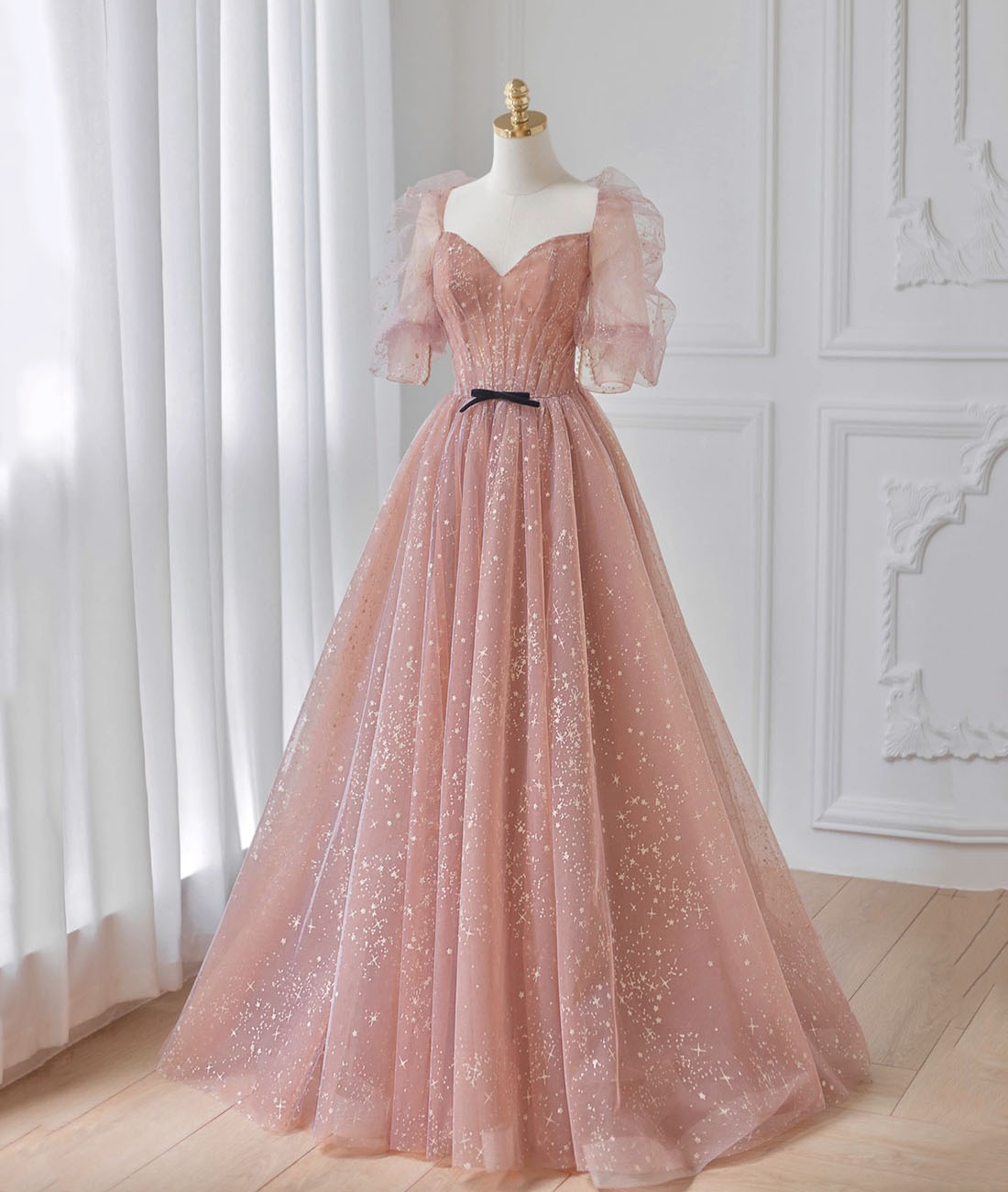 Cute Tulle Long Prom Dress, A-Line Evening Party Dress
