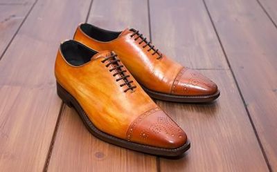 Top Trending Men's Hand Stitch Brown Cap Toe Brogue Shoes, Leather Lace Up Formal Shoes