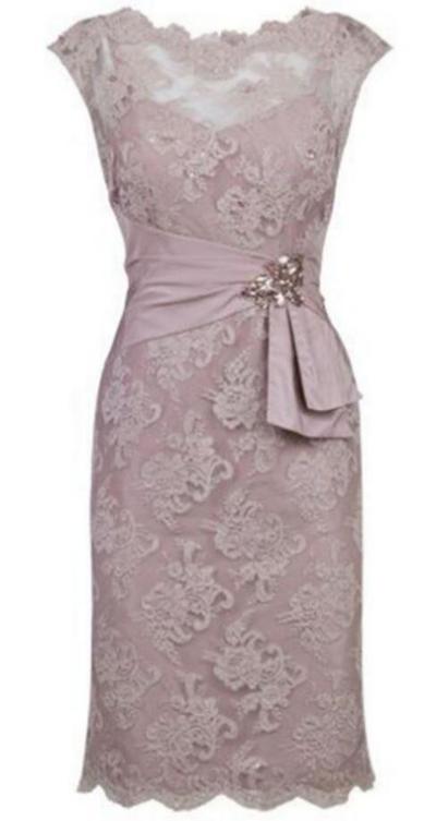 Sheath Cap Sleeves Knee-length Homecoming Dress With Lace