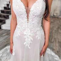 Charming Mermaid Sweetheart Sparkly Tulle Wedding Dresses with Appliques - Thumbnail 2