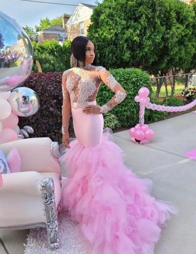 Charming Mermaid Pink Senior Prom Evening Dress