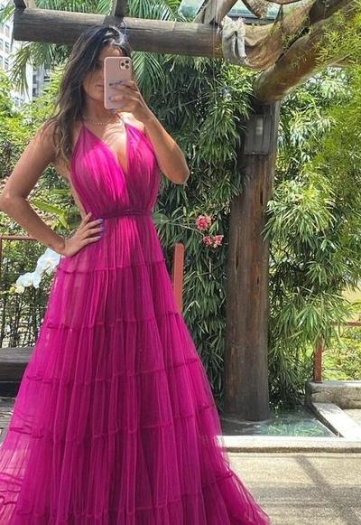 Spaghetti Straps Chiffon A-Line Prom Dress