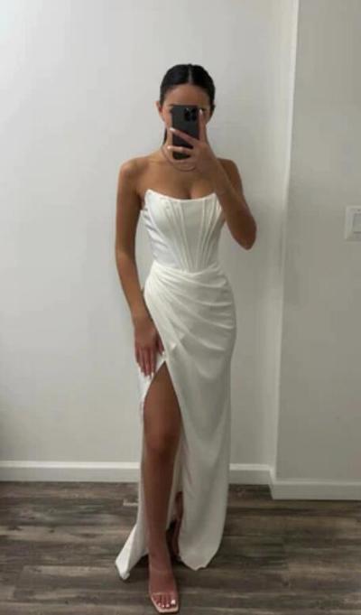 Charming Strapless Split Prom Dress Sexy Evening Dress