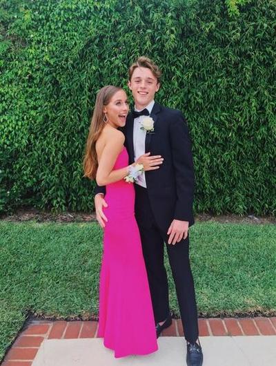 Elegant Simple Hot Pink Evening Formal Dress