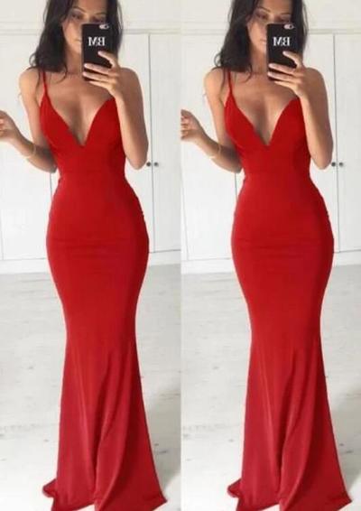 Sexy Sleeveless Mermaid Long Prom Dress