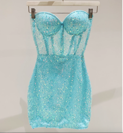Mini Corset Dresses Sequins