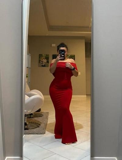 Off Shoulder Wine Red Plus Size Stain Prom Dresses