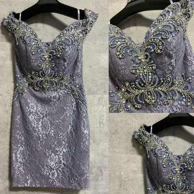 Cap Sleeves Mother of the Bride Dresses Lace with Beading