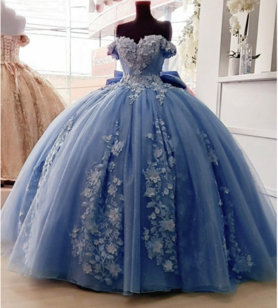 Ball Gown Dusty Blue Quinceanera Gown Princess Dresses Birthday Party