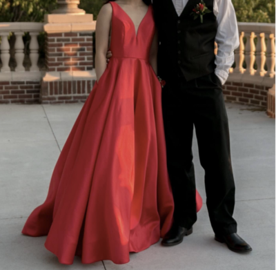 V Neck Red Prom Dresses for Women PD5
