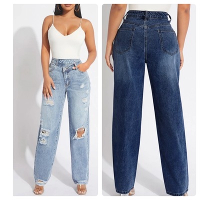 Distressed Wide Leg -TD