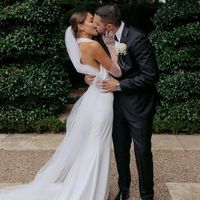 Elegant Mermaid Halter Satin Long Wedding Dresses - Thumbnail 2