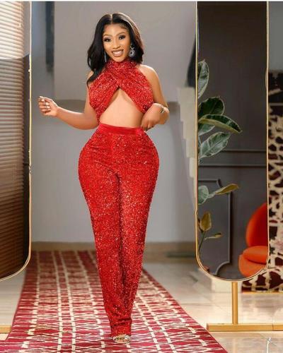 Plus Size Arabic Aso Ebi Red Sequined Jumpsuits Prom Dresses High Neck Backless Evening Formal Party Second Reception Bridesmaid Gowns Dress