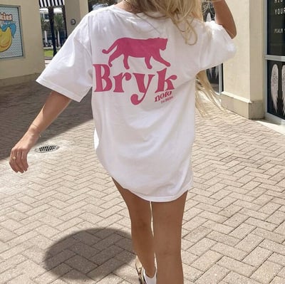 Bryk Leopard Printed White Tee