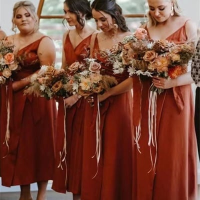 plus size bridesmaid dresses burnt orange bd008 - Thumbnail 1