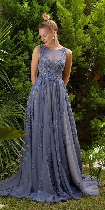 Eleghant A Line Lace Appliques Mother of Bride and Groom Dress Evening Dress