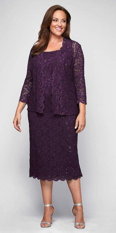 Elegant Sheath Plus Size Lace Mother of Bride and Groom Dress Evening Dress