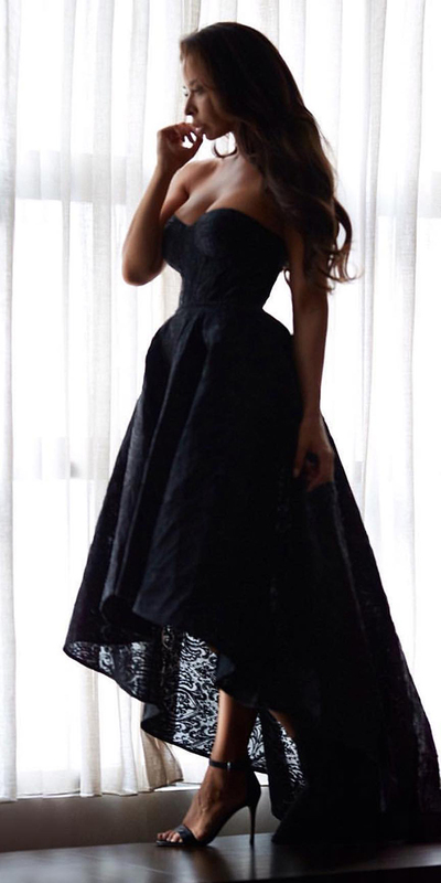 Simple Black Hilo Lace Country V Neck Wedding Dress Wedding Bridal Gowns